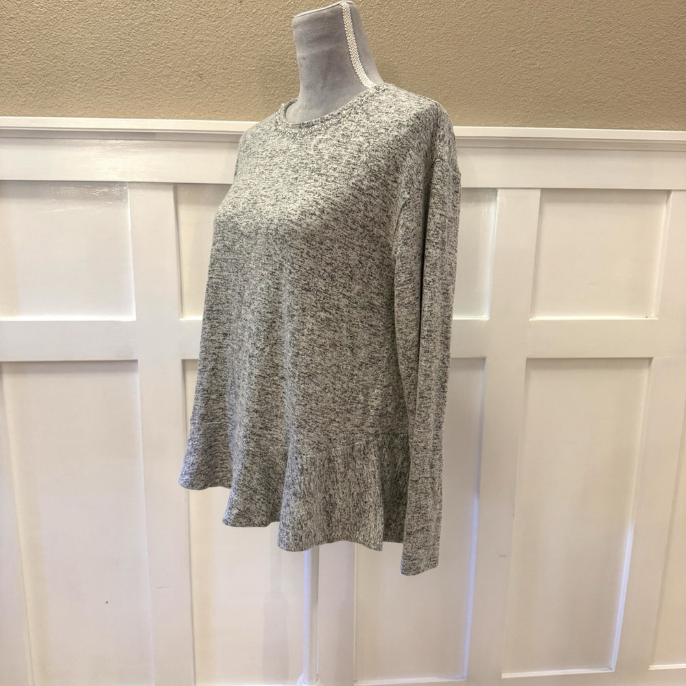 NWT The Limited Collection Ruffle Sweater Size:S Gray Pullover Women MSRP:$69